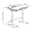 Fressia Grey - Regulowane biurko Cubby w zestawie lampa i stojak na książki - Fun Desk Fressia Grey - Regulowane biurko Cubby w zestawie lampa i stojak na książki - Fun Desk