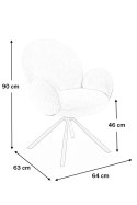 Halmar K498 krzesło do jadalni z funkcją obracania popielaty materiał: tkanina - boucle / stal Halmar K498 krzesło do jadalni z funkcją obracania popielaty materiał: tkanina - boucle / stal