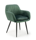 Halmar K429 krzesło do jadalni ciemny zielony tkanina velvet / stal