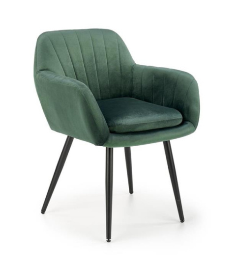 Halmar K429 krzesło do jadalni ciemny zielony tkanina velvet / stal Halmar K429 krzesło do jadalni ciemny zielony tkanina velvet / stal