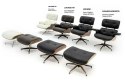 King Home Fotel LOUNGE biały / orzech z podnóżkiem King Home Fotel LOUNGE biały / orzech z podnóżkiem