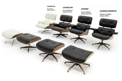 King Home Fotel LOUNGE biały / orzech z podnóżkiem King Home Fotel LOUNGE biały / orzech z podnóżkiem