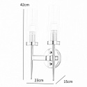 King Home Lampa ścienna Kinkiet podwójny TORCH TWIN stal złota klosze kryształ bezbarwny 2 x E14 King Home Lampa ścienna Kinkiet podwójny TORCH TWIN stal złota klosze kryształ bezbarwny 2 x E14