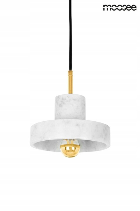 MOOSEE lampa wisząca ARCO 20 - złota podsufitka, marmur jasny czarny przewód E27 do domu i do lokalu MOOSEE lampa wisząca ARCO 20 - złota podsufitka, marmur jasny czarny przewód E27 do domu i do lokalu