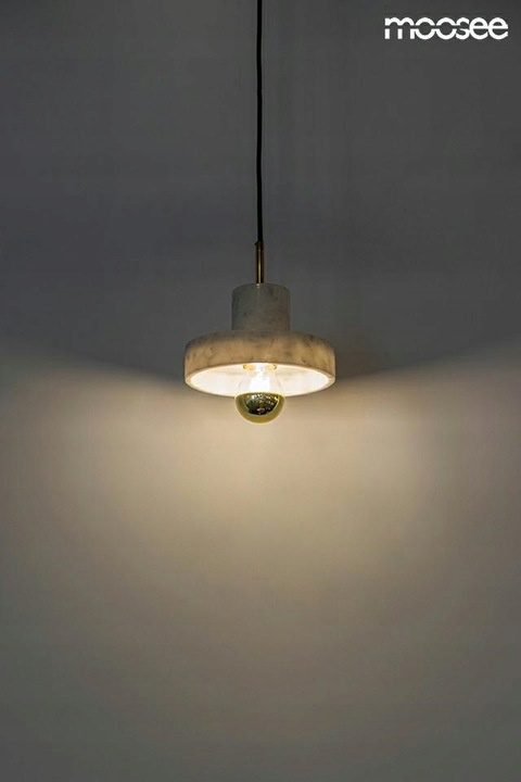 MOOSEE lampa wisząca ARCO 20 - złota podsufitka, marmur jasny czarny przewód E27 do domu i do lokalu MOOSEE lampa wisząca ARCO 20 - złota podsufitka, marmur jasny czarny przewód E27 do domu i do lokalu