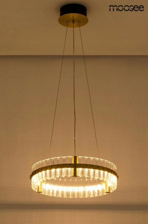 MOOSEE lampa wisząca SATURNUS 85 złota - LED szkło stal szczotkowana do salonu hotelu restauracji MOOSEE lampa wisząca SATURNUS 85 złota - LED szkło stal szczotkowana do salonu hotelu restauracji