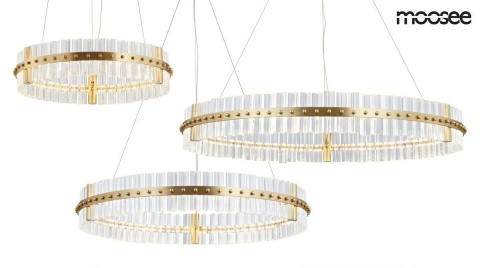 MOOSEE lampa wisząca SATURNUS 85 złota - LED szkło stal szczotkowana do salonu hotelu restauracji MOOSEE lampa wisząca SATURNUS 85 złota - LED szkło stal szczotkowana do salonu hotelu restauracji