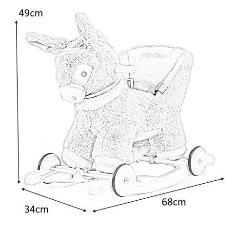 Milly Mally Osiołek Polly - Donkey na biegunach - kółkach regulowane pasy bezpieczeństwa interaktywne uszy fotelik z oparciem Milly Mally Osiołek Polly - Donkey na biegunach - kółkach regulowane pasy bezpieczeństwa interaktywne uszy fotelik z oparciem