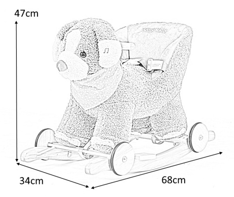 Milly Mally Piesek Polly - Gray Dog Szary na biegunach lub kółkach interaktywne uszy regulowany pas bezpieczeństwa 12 m+ Milly Mally Piesek Polly - Gray Dog Szary na biegunach lub kółkach interaktywne uszy regulowany pas bezpieczeństwa 12 m+