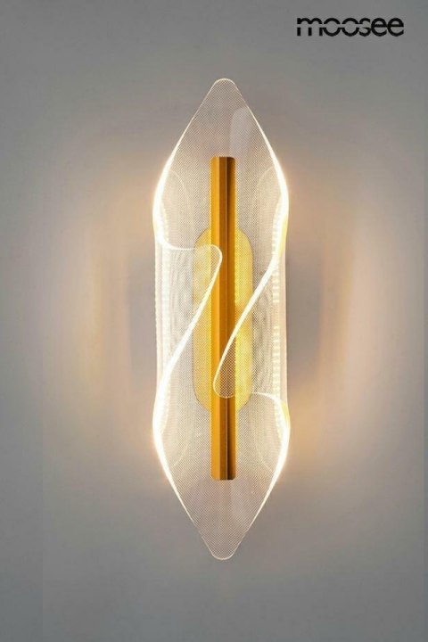 Moosee MOOSEE Kinkiet lampa ścienna FROST złota LED aluminium metal klosz o nieregularnym kształcie akryl transparentny Moosee MOOSEE Kinkiet lampa ścienna FROST złota LED aluminium metal klosz o nieregularnym kształcie akryl transparentny