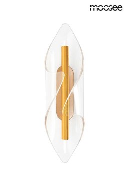 Moosee MOOSEE Kinkiet lampa ścienna FROST złota LED aluminium metal klosz o nieregularnym kształcie akryl transparentny