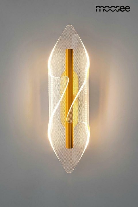 Moosee MOOSEE Kinkiet lampa ścienna FROST złota LED aluminium metal klosz o nieregularnym kształcie akryl transparentny Moosee MOOSEE Kinkiet lampa ścienna FROST złota LED aluminium metal klosz o nieregularnym kształcie akryl transparentny