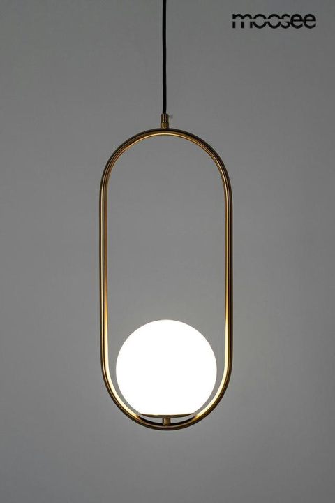 Moosee MOOSEE lampa wisząca AURELIA 50 złota metal klosz kula szklany biały E14 do salonu pokoju biura recepcji do lokalu Moosee MOOSEE lampa wisząca AURELIA 50 złota metal klosz kula szklany biały E14 do salonu pokoju biura recepcji do lokalu