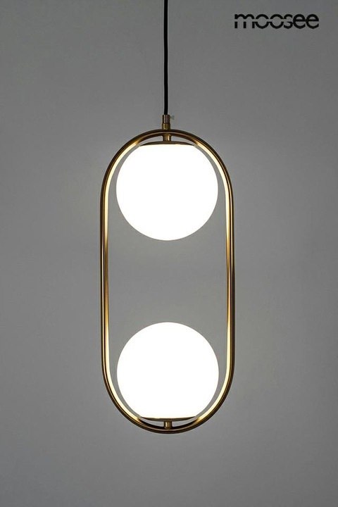 Moosee MOOSEE lampa wisząca AURELIA TWIN złota metal klosze kule szkło biały E14 do domu i do lokalu Moosee MOOSEE lampa wisząca AURELIA TWIN złota metal klosze kule szkło biały E14 do domu i do lokalu