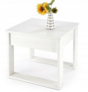 HALMAR ława stolik NEA KWADRAT kolor biały płyta meblowa okleinowana z szufladą do recepcji pokoju salonu