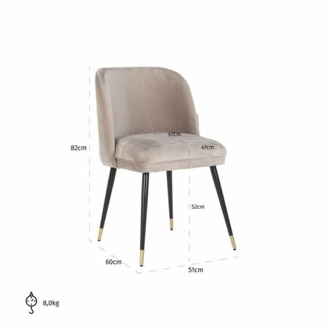 Richmond Interiors RICHMOND krzesło ALICIA khaki - welur Richmond Interiors RICHMOND krzesło ALICIA khaki - welur