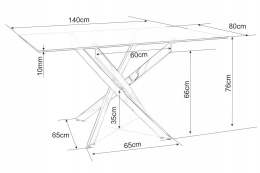 STÓŁ AGIS II SIGNAL TRANSPARENTNY/CHROM 140x80 BLAT SZKŁO HARTOWANE STELAŻ METALOWY STÓŁ PROSTOKĄTNY DO JADALNI