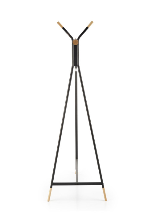 HALMAR wieszak WU-32 stojący metal czarny drewno lite naturalny na ubrania do szatni przedpokoju recepcji HALMAR wieszak WU-32 stojący metal czarny drewno lite naturalny na ubrania do szatni przedpokoju recepcji