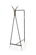 HALMAR wieszak WU-32 stojący metal czarny drewno lite naturalny na ubrania do szatni przedpokoju recepcji HALMAR wieszak WU-32 stojący metal czarny drewno lite naturalny na ubrania do szatni przedpokoju recepcji