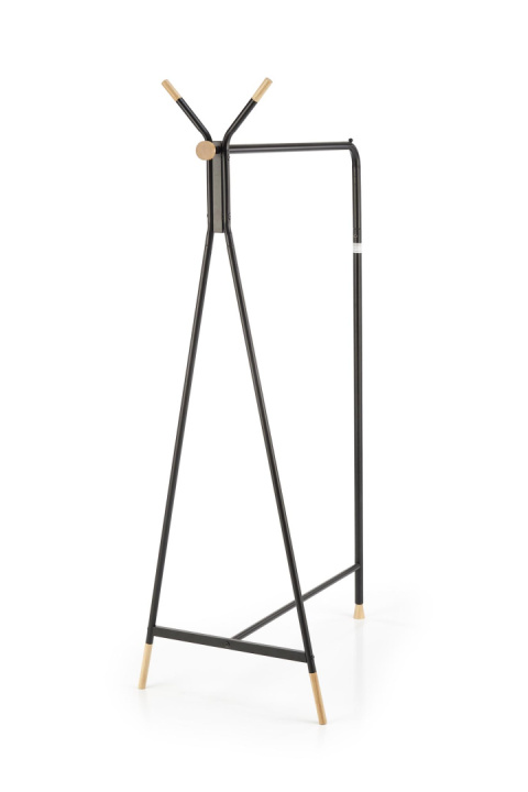HALMAR wieszak WU-32 stojący metal czarny drewno lite naturalny na ubrania do szatni przedpokoju recepcji HALMAR wieszak WU-32 stojący metal czarny drewno lite naturalny na ubrania do szatni przedpokoju recepcji