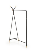 HALMAR wieszak WU-32 stojący metal czarny drewno lite naturalny na ubrania do szatni przedpokoju recepcji HALMAR wieszak WU-32 stojący metal czarny drewno lite naturalny na ubrania do szatni przedpokoju recepcji