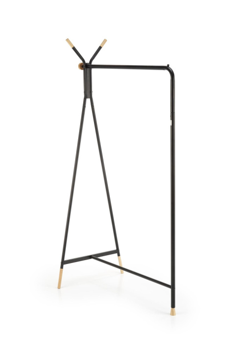 HALMAR wieszak WU-32 stojący metal czarny drewno lite naturalny na ubrania do szatni przedpokoju recepcji HALMAR wieszak WU-32 stojący metal czarny drewno lite naturalny na ubrania do szatni przedpokoju recepcji