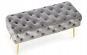 ŁAWKA PUFA ATHENA HALMAR TAPICERKA TKANINA VELVET POPIELATY / NOGI ZŁOTY STAL CHROMOWANA 100x45 ŁAWKA PUFA ATHENA HALMAR TAPICERKA TKANINA VELVET POPIELATY / NOGI ZŁOTY STAL CHROMOWANA 100x45