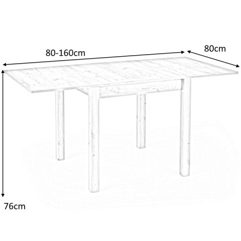 HALMAR stół GRACJAN rozkładany 80-160x80 kolor dąb craft blat płyta laminowana obrzeża ABS nogi MDF laminowany HALMAR stół GRACJAN rozkładany 80-160x80 kolor dąb craft blat płyta laminowana obrzeża ABS nogi MDF laminowany