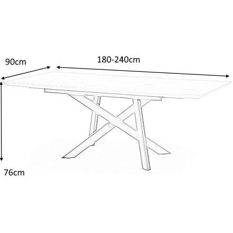 HALMAR stół CAPITAL 180-240 cm dąb złoty / czarny prostokątny rozkładany blat MDF okleinowany nogi stal malowana proszkowo HALMAR stół CAPITAL 180-240 cm dąb złoty / czarny prostokątny rozkładany blat MDF okleinowany nogi stal malowana proszkowo