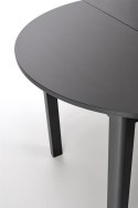 HALMAR stół RINGO okrągły kolor blat czarny, nogi - czarny (102-142x102x76 cm) płyta meblowa okleinowana MDF okleinowany