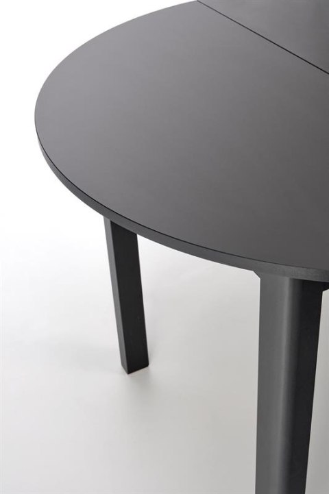 HALMAR stół RINGO okrągły kolor blat czarny, nogi - czarny (102-142x102x76 cm) płyta meblowa okleinowana MDF okleinowany HALMAR stół RINGO okrągły kolor blat czarny, nogi - czarny (102-142x102x76 cm) płyta meblowa okleinowana MDF okleinowany