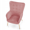 Halmar CASTEL 2 fotel wypoczynkowy Jasny Róż/Złoty