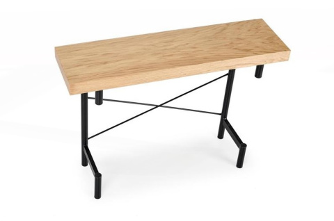 Halmar INFERNO konsolka na blaty do stołu MDF+okleina dąb naturalny - stal malowana czarny 106x30 Halmar INFERNO konsolka na blaty do stołu MDF+okleina dąb naturalny - stal malowana czarny 106x30