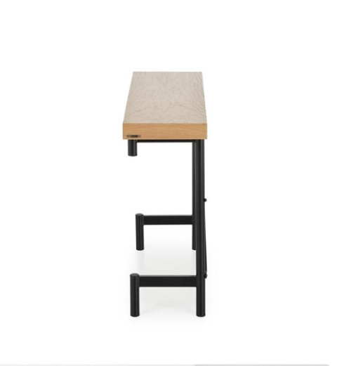 Halmar INFERNO konsolka na blaty do stołu MDF+okleina dąb naturalny - stal malowana czarny 106x30 Halmar INFERNO konsolka na blaty do stołu MDF+okleina dąb naturalny - stal malowana czarny 106x30
