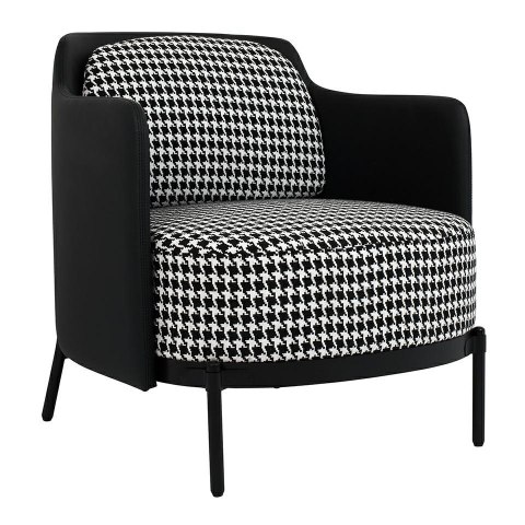 King Home Fotel VENICE BLACK czarny PU / pepitka King Home Fotel VENICE BLACK czarny PU / pepitka