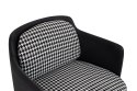 King Home Fotel VENICE BLACK czarny PU / pepitka King Home Fotel VENICE BLACK czarny PU / pepitka