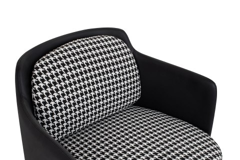 King Home Fotel VENICE BLACK czarny PU / pepitka King Home Fotel VENICE BLACK czarny PU / pepitka
