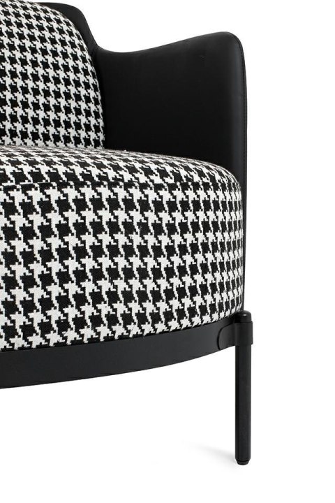 King Home Fotel VENICE BLACK czarny PU / pepitka King Home Fotel VENICE BLACK czarny PU / pepitka