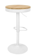 King Home Krzesło barowe VOLT regulowane białe / naturalne