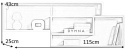 Meblar półka ścienna TABLO System TA10 Meble młodzieżowe - Grafit / Biały Lux / Atlantic obrzeża ABS płyta laminowana Meblar półka ścienna TABLO System TA10 Meble młodzieżowe - Grafit / Biały Lux / Atlantic obrzeża ABS płyta laminowana