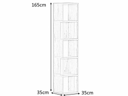 SIGNAL REGAŁ NAROŻNY TIKI DĄB WOTAN / ANTRACYT 165X35 PŁYTA LAMINOWANA