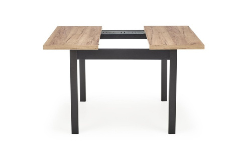 HALMAR stół TIAGO KWADRAT rozkładany 90-125x90 blat: dąb craft nogi: czarny MDF laminowany obrzeża ABS do jadalni kuchni HALMAR stół TIAGO KWADRAT rozkładany 90-125x90 blat: dąb craft nogi: czarny MDF laminowany obrzeża ABS do jadalni kuchni