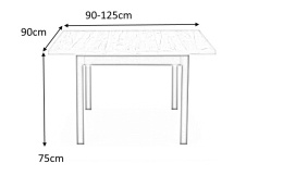 HALMAR stół TIAGO KWADRAT rozkładany 90-125x90 blat: dąb craft nogi: czarny MDF laminowany obrzeża ABS do jadalni kuchni