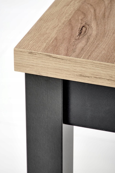 HALMAR stół TIAGO KWADRAT rozkładany 90-125x90 blat: dąb craft nogi: czarny MDF laminowany obrzeża ABS do jadalni kuchni HALMAR stół TIAGO KWADRAT rozkładany 90-125x90 blat: dąb craft nogi: czarny MDF laminowany obrzeża ABS do jadalni kuchni