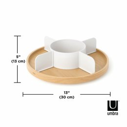 Umbra UMBRA organizer obrotowy 360 BELLWOOD LAZY SUSAN plastik drewno wyjmowane przegródki na kosmetyki lub akcesoria kuchenne