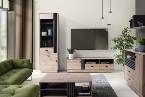 Wisząca półka do salonu Allmo Meblar AL13 Dąb estana Antracyt płyta laminowana do pokoju dziecięcego młodzieżowego Wisząca półka do salonu Allmo Meblar AL13 Dąb estana Antracyt płyta laminowana do pokoju dziecięcego młodzieżowego