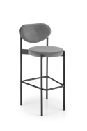 HOKER H108 KRZESŁO barowe TAPICEROWANY tkanina VELVET POPIELATY stelaż stal malowana proszkowo CZARNY HALMAR do pubu do kuchni HOKER H108 KRZESŁO barowe TAPICEROWANY tkanina VELVET POPIELATY stelaż stal malowana proszkowo CZARNY HALMAR do pubu do kuchni