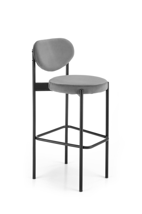 HOKER H108 KRZESŁO barowe TAPICEROWANY tkanina VELVET POPIELATY stelaż stal malowana proszkowo CZARNY HALMAR do pubu do kuchni HOKER H108 KRZESŁO barowe TAPICEROWANY tkanina VELVET POPIELATY stelaż stal malowana proszkowo CZARNY HALMAR do pubu do kuchni