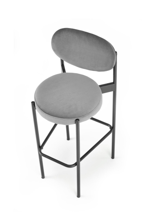 HOKER H108 KRZESŁO barowe TAPICEROWANY tkanina VELVET POPIELATY stelaż stal malowana proszkowo CZARNY HALMAR do pubu do kuchni HOKER H108 KRZESŁO barowe TAPICEROWANY tkanina VELVET POPIELATY stelaż stal malowana proszkowo CZARNY HALMAR do pubu do kuchni