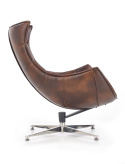 Halmar LUXOR fotel wypoczynkowy ciemny brązowy materiał: ekoskóra kompozytowa / stal nierdzewna